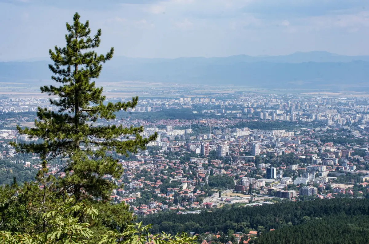 Blick vom Vitosha-Gebirge über Sofia